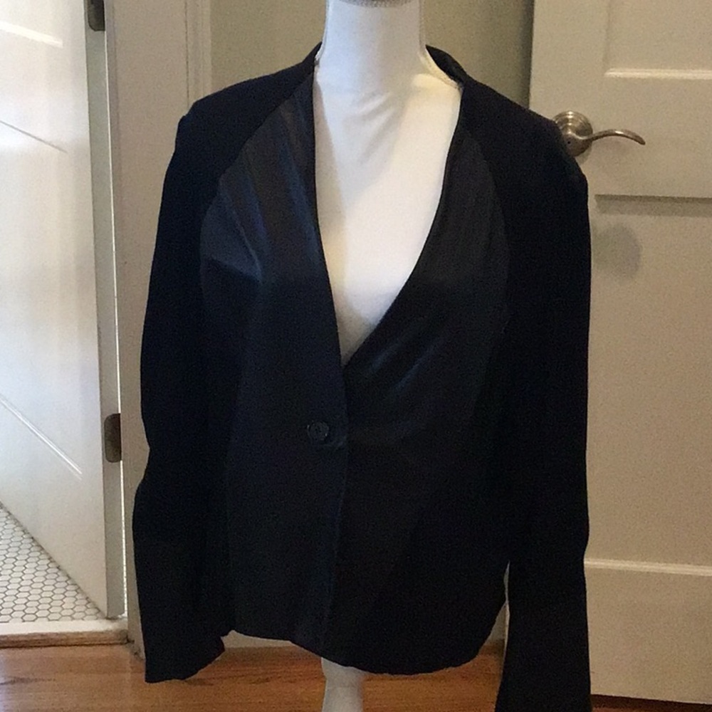 Black blazer with faux leather